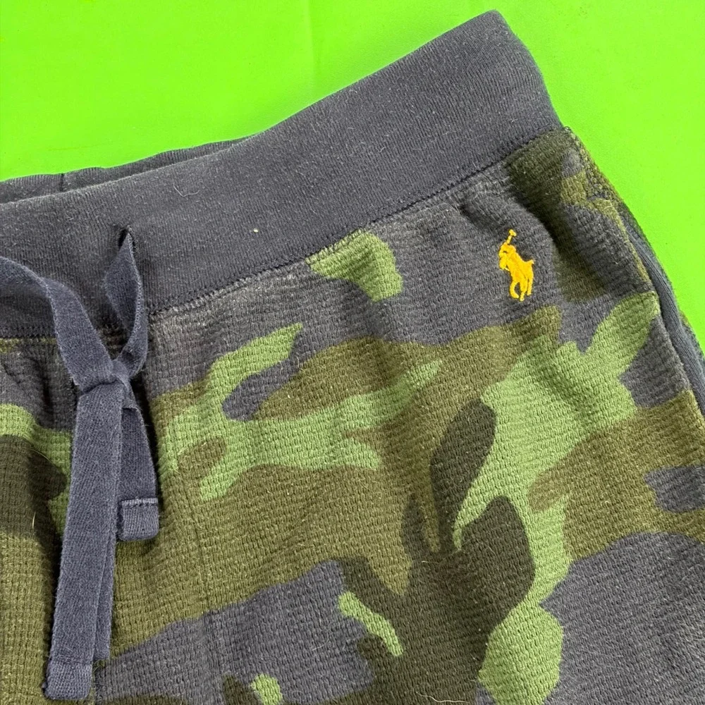 Polo Ralph Lauren Pony Sleepwear Jogger Men M Woodland Camo Cotton Thermal Pants